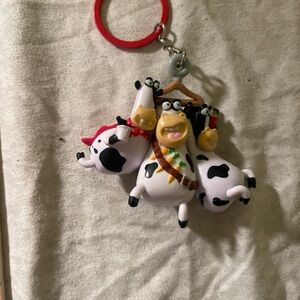 Chick fil A Playful Cow Trio Keychain Charm - White & Black me
